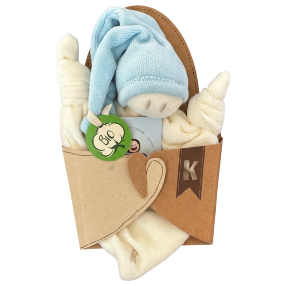 KEPTIN-JR - ZMOOZ - ORGANIC - 80% ORGANIC COTTON - CREME/BLUE - NWT